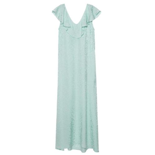 Ongedragen zijden maxi jurk Zadig & Voltaire, Kleding | Dames, Jurken, Nieuw, Maat 36 (S), Groen, Onder de knie, Verzenden