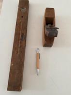 Antieke handschaaf en waterpas, Antiek en Kunst, Antiek | Gereedschap en Instrumenten, Ophalen of Verzenden