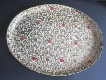Barok ovaal klassiek chique dienblad 35 x 26 cm roosjes  beschikbaar voor biedingen