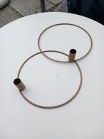 Twee metalen ringen met kaarsen houder/droogbloemen, Huis en Inrichting, Woonaccessoires | Kandelaars en Kaarsen, Ophalen of Verzenden
