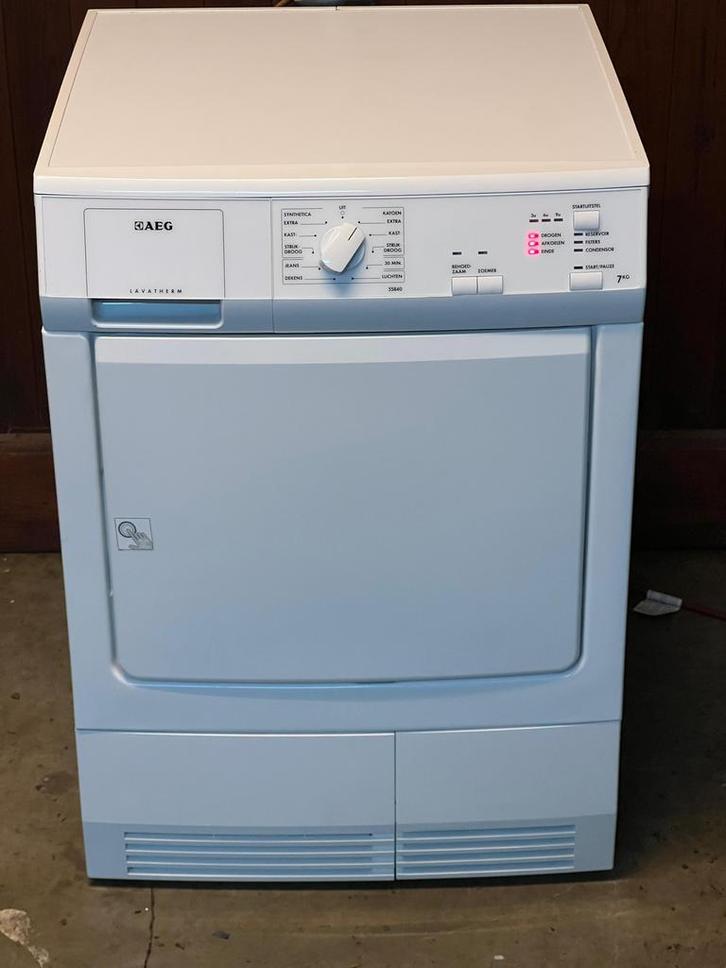 AEG Lavatherm T55840 warmtepompdroger, 7 kg vulgewicht, Witgoed en Apparatuur, Wasdrogers, Zo goed als nieuw, Condens, Voorlader