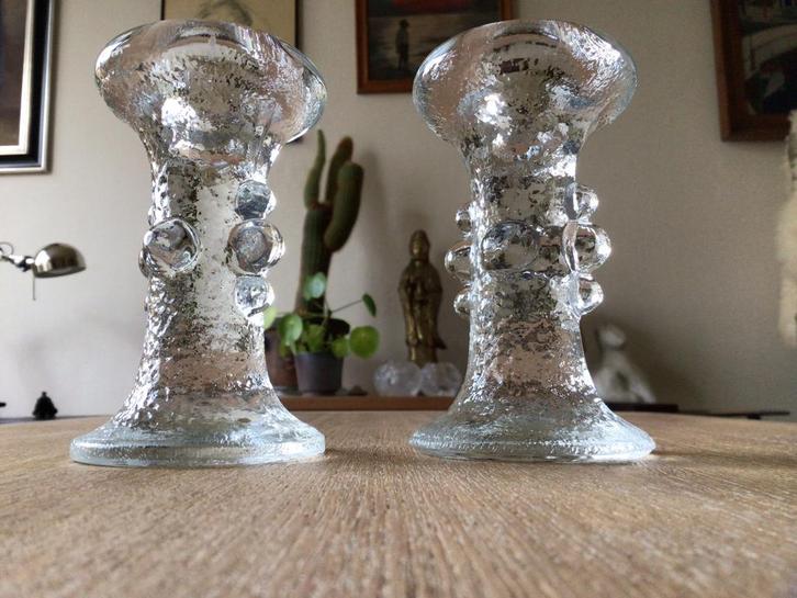 Staffan Gellerstedt Kandelaars Pukeberg Glasbruk, Huis en Inrichting, Woonaccessoires | Kandelaars en Kaarsen, Gebruikt, Kandelaar