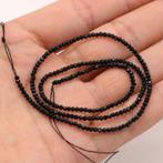 Streng zwarte Spinel mini facet kraaltjes 2 mm, Ophalen, Nieuw, Kraal