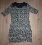 Maison Scotch Panterprint Jurk (S), Zwart, Knielengte, Maat 36 (S), Gedragen