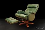 ‘Retro’ relaxfauteuil met voetensteun, Huis en Inrichting, Fauteuils, Ophalen, 75 tot 100 cm, Leer, 75 tot 100 cm
