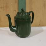 Pot emaille koffiepot groen diameter 12 cm hoogte 20 cm, Antiek en Kunst, Antiek | Emaille, Ophalen of Verzenden