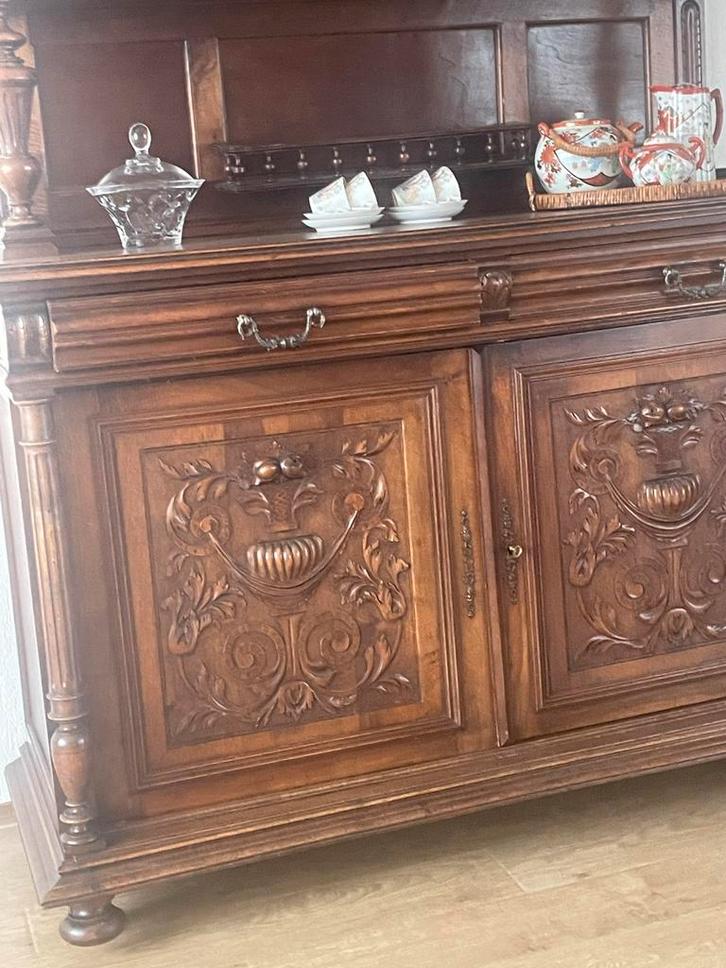 Prachtige Jachtkast met Houtsnijwerk, Huis en Inrichting, Kasten | Buffetkasten, Gebruikt, 150 tot 200 cm, 50 tot 75 cm, Met lade(s)