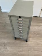 Metalen lade blok, Ophalen, Met wielen, Gebruikt, Bureau