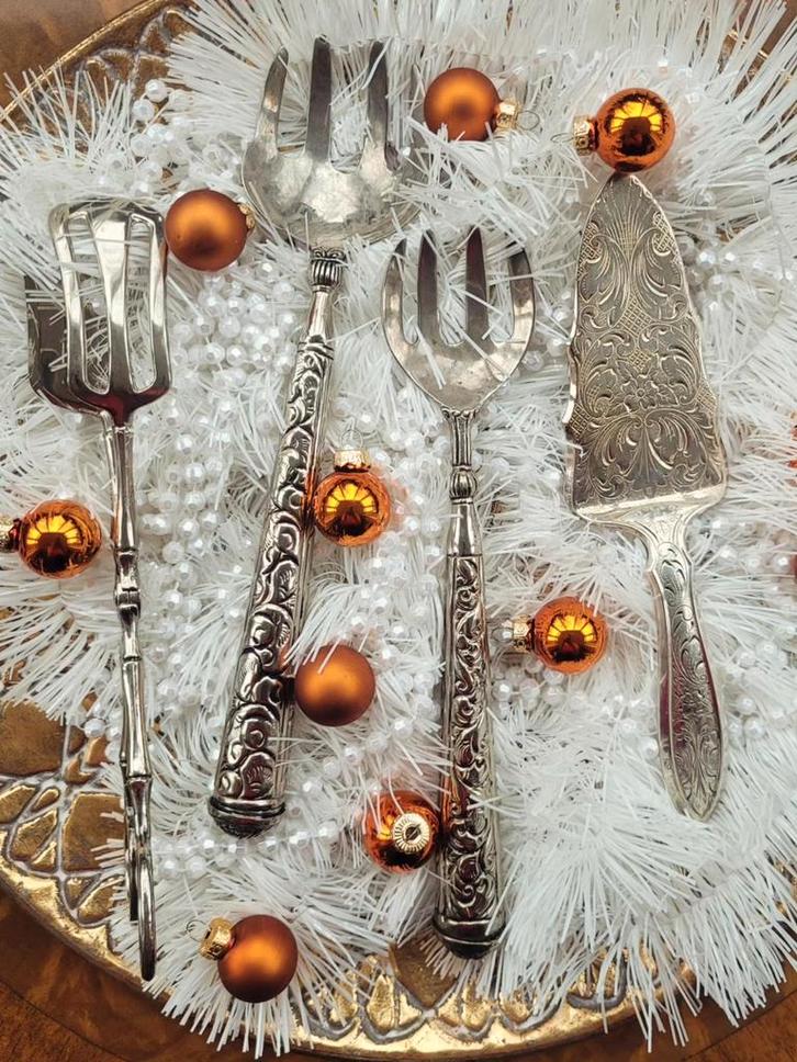 Vintage Zilveren Dienbestek Set, Antiek en Kunst, Antiek | Bestek, Ophalen of Verzenden