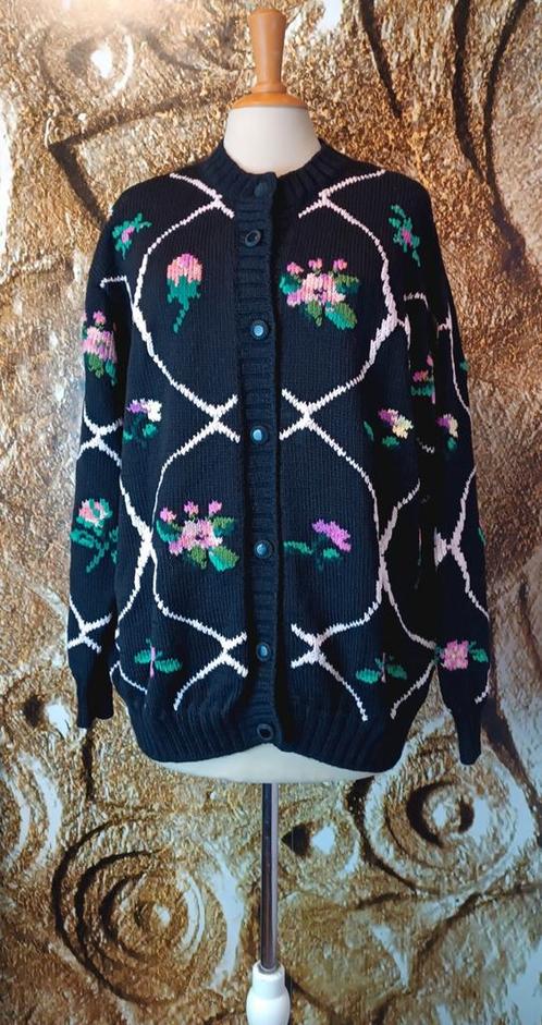 💖Handmade 100% wollen Noorse vest  XL, Kleding | Dames, Truien en Vesten, Zo goed als nieuw, Maat 42/44 (L), Blauw, Ophalen of Verzenden