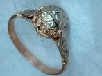 Bijzondere antieke gouden ring met briljantgeslepen diamant, Ophalen of Verzenden, Goud, Ring, Met edelsteen