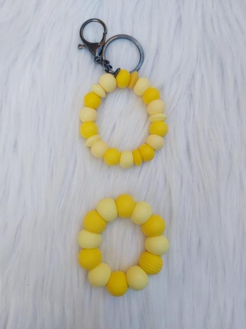Baby-Mama geschenkset bijtring + sleutelhanger geel, Kinderen en Baby's, Kraamcadeaus en Geboorteborden, Nieuw, Kraamcadeau, Ophalen of Verzenden