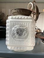Art Deco Hanglamp met Vrouw Afbeelding, Gebruikt, Art deco, Ophalen of Verzenden, Glas