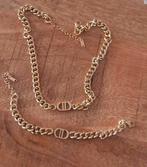 Mooie gouden sieraden set - ketting en armband, Overige materialen, Verstelbaar, Nieuw, Ophalen of Verzenden