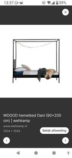 Hemelbed, Ophalen, Gebruikt, 90 cm, Eenpersoons