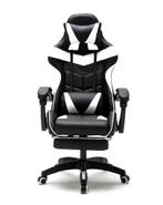 Gamestoel Cyclone met voetsteun - bureaustoel, Ophalen, Gaming bureaustoel, Zwart, Nieuw