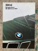Nederlandse brochure folder BMW 524td E28 1984, Ophalen of Verzenden, Zo goed als nieuw, BMW, BMW AG