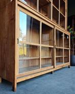 Antieke museumkast | Teakhouten museumvitrine #2384, Antiek en Kunst, Antiek | Meubels | Kasten, Ophalen of Verzenden