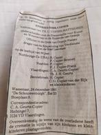 Overlijdensadvertentie Andries Copier, Ophalen of Verzenden