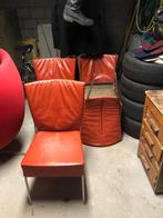 4 montis stoelen oranje/rood, Huis en Inrichting, Stoelen, Montis, Vier, Gebruikt, Metaal