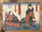 Twee Japanse houtblok prent boekjes (vormen één afbeelding), Verzenden