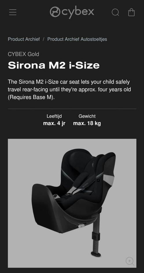 CYBEX Gold Sirona M2 i-Size Car Seat & Base M Isofix, Kinderen en Baby's, Autostoeltjes, Zo goed als nieuw, Overige merken, Isofix