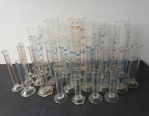 Vintage glazen maatcilinders laboratoria/apotheek, Antiek en Kunst, Antiek | Glas en Kristal, Ophalen of Verzenden