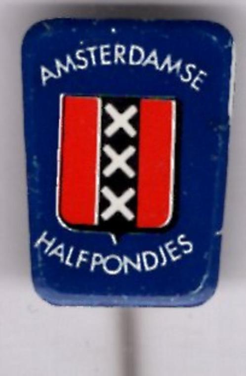 Amsterdamse half pondjes C. & H. van Beek speldje ( K_129 ), Verzamelen, Speldjes, Pins en Buttons, Zo goed als nieuw, Speldje of Pin