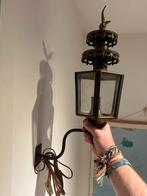 Antieke koperen koetslamp met muurbevestiging, Ophalen of Verzenden