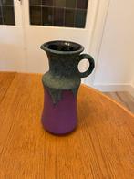 Vintage paarse vaas / kan met oor West Germany keramiek, Huis en Inrichting, Woonaccessoires | Vazen, Ophalen, Gebruikt, Overige kleuren