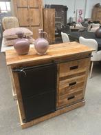 Magazijn leegverkoop dressoir lotte mangohout metaal zwart, Nieuw, Ophalen of Verzenden, Info@wkhome.nl, Argonweg 20 Amersfoort