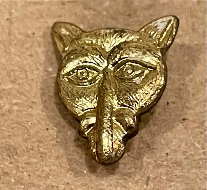 Goudkleurige Vos Speldje, Sieraden, Tassen en Uiterlijk, Broches, Gebruikt, Overige materialen, Goud, Minder dan 4 cm, Ophalen