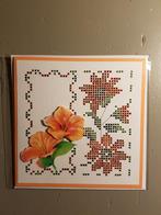 Kaartje hobbydots sparkles oranje bloemen, Ophalen of Verzenden, Nieuw, Overige thema's