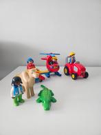 Playmobil 123 tractor Helikopter vliegtuig dierenverzorger, Kinderen en Baby's, Speelgoed | Playmobil, Ophalen of Verzenden, Gebruikt