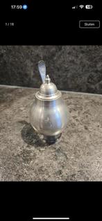 mosterdpotje, Div onderzetters + 2 asbakjes & bruidslepels,, Antiek en Kunst, Antiek | Tin, Ophalen of Verzenden