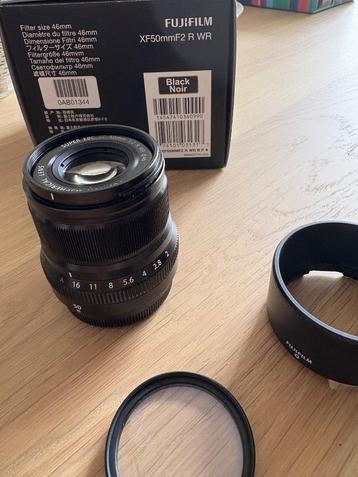 Fujifilm XF 50mm F2 R WR lens weinig gebruikt met UV filter beschikbaar voor biedingen