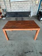 Massief Teakhouten Tafel, Ophalen, Teakhout, 50 tot 100 cm, Zo goed als nieuw