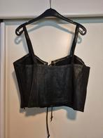Zwarte leren top, Kleding | Dames, Tops, Maat 38/40 (M), Zwart, Ophalen of Verzenden, Zo goed als nieuw