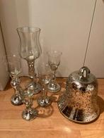 6xArmeluiszilver:5 Windlichten op voet+Kerstklok (cloche), Ophalen