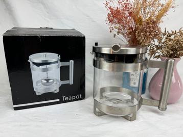 Glazen rvs theepot beschikbaar voor biedingen