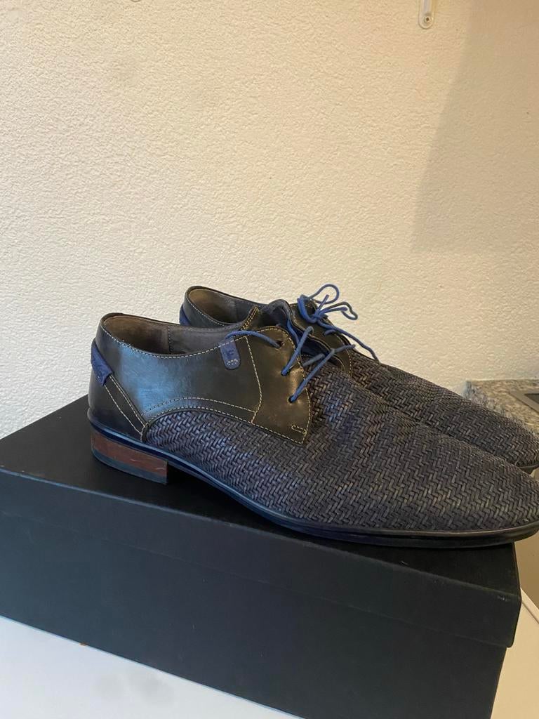 Floris van Bommel Nette Schoenen Maat 43,5, Ophalen of Verzenden, Gedragen, Blauw, Veterschoenen