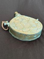 Antiek Marokkaanse bewerkte koperen kruitbus kruitfles, Antiek en Kunst, Antiek | Koper en Brons, Ophalen of Verzenden, Koper