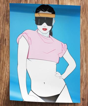 Patrick Nagel Pop Art Vaporwave Jaren 80 Kunst Print poster beschikbaar voor biedingen