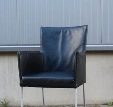 Moet weg!! 4 Bert Plantagie Eetkamerstoelen - Goede Staat!, Huis en Inrichting, Stoelen, Gebruikt, Vier, Leer, Metaal, Ophalen