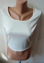 Witte rib top met lange mouwen - Maat s, Wit, Ophalen of Verzenden, Lange mouw, Maat 36 (S)