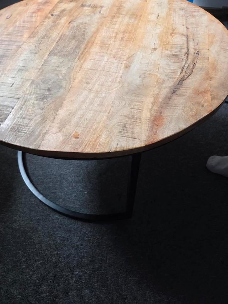 Ronde houten salontafel, Huis en Inrichting, Tafels | Salontafels, Ophalen of Verzenden
