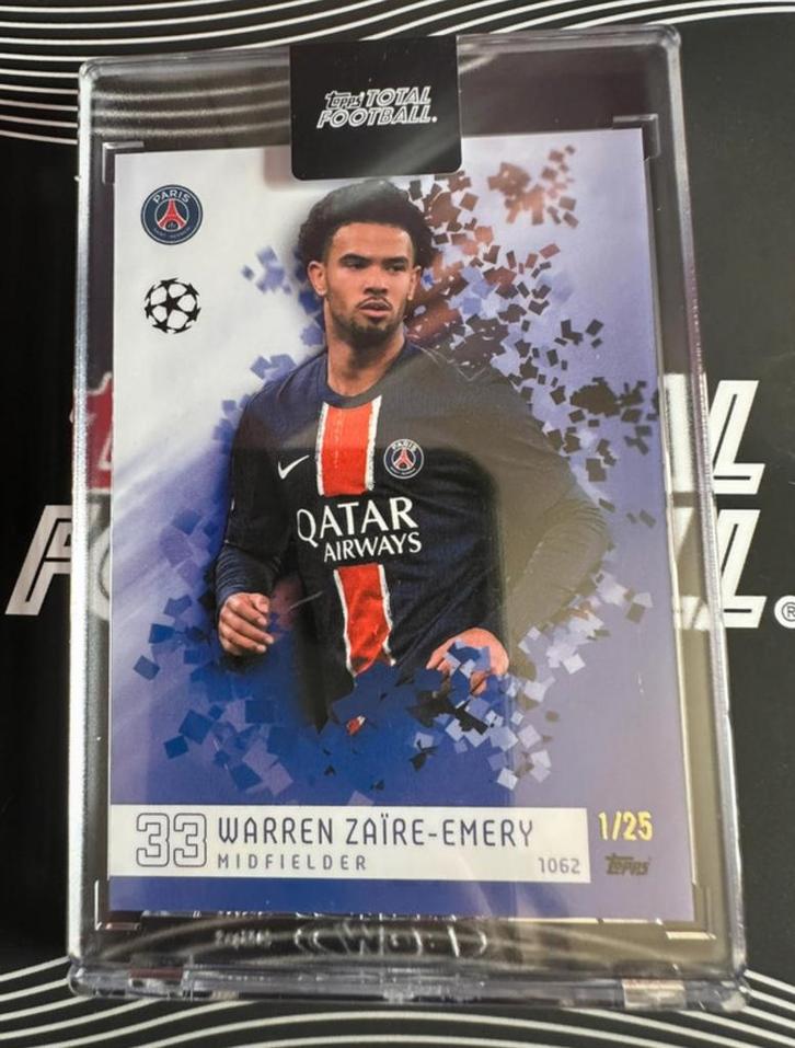 Warren Zaïre-Emery 1/25 Topps Total UCL PSG, Hobby en Vrije tijd, Stickers en Plaatjes, Zo goed als nieuw, Ophalen of Verzenden