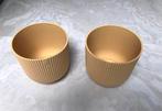 2x 14CM BOTERGEEL plantenpot elho, Kunststof, Rond, Zo goed als nieuw, Tuin