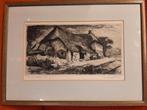 Wim van Woerkom - ets - Nijmegen ooy boerderij, Antiek en Kunst, Kunst | Etsen en Gravures, Ophalen of Verzenden