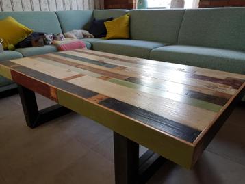 Salontafel sloophout hout red cedar bamboe vintage op maat. beschikbaar voor biedingen